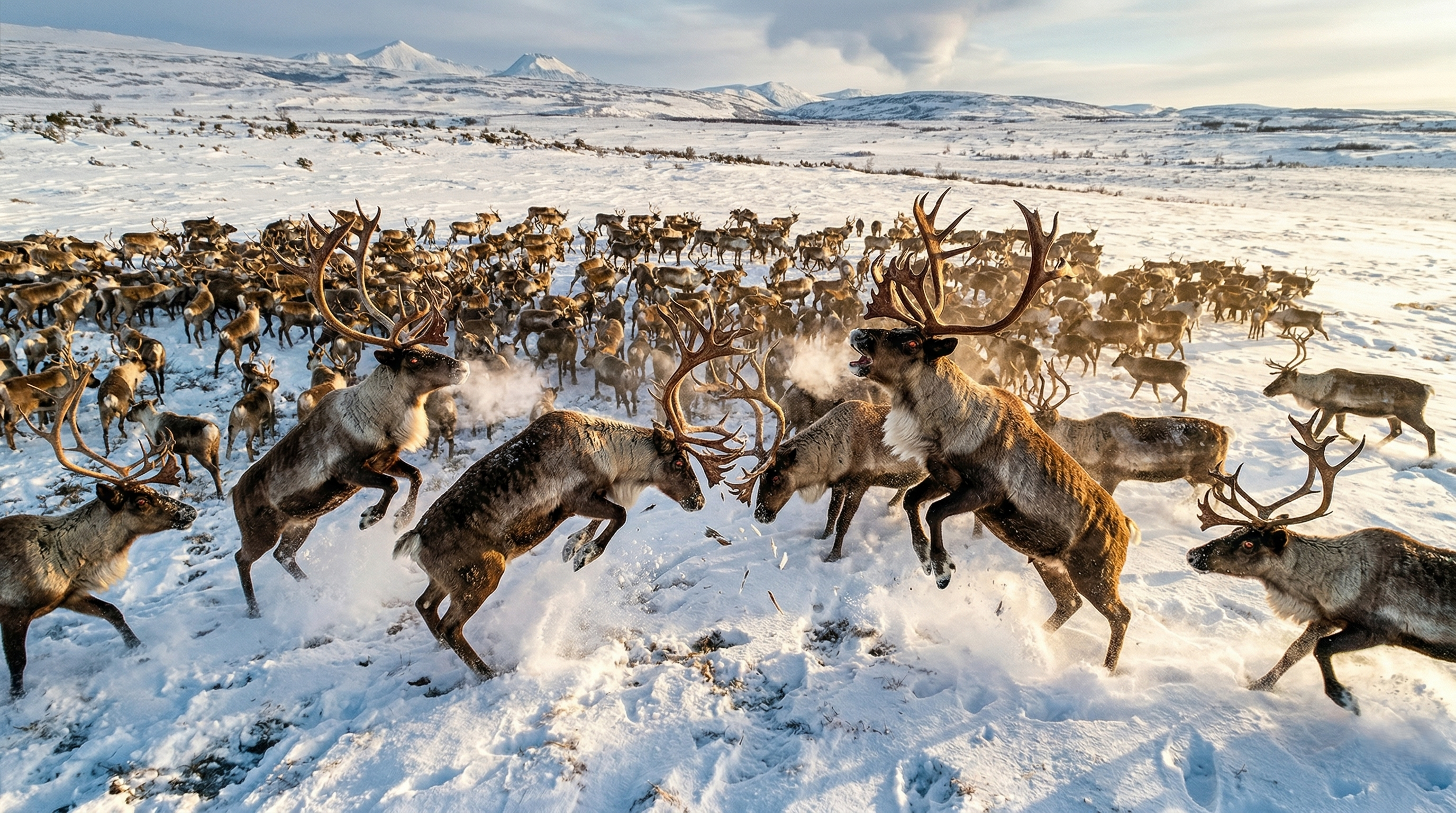 Watch what happens when a reindeer stampede becomes an unstoppable ...