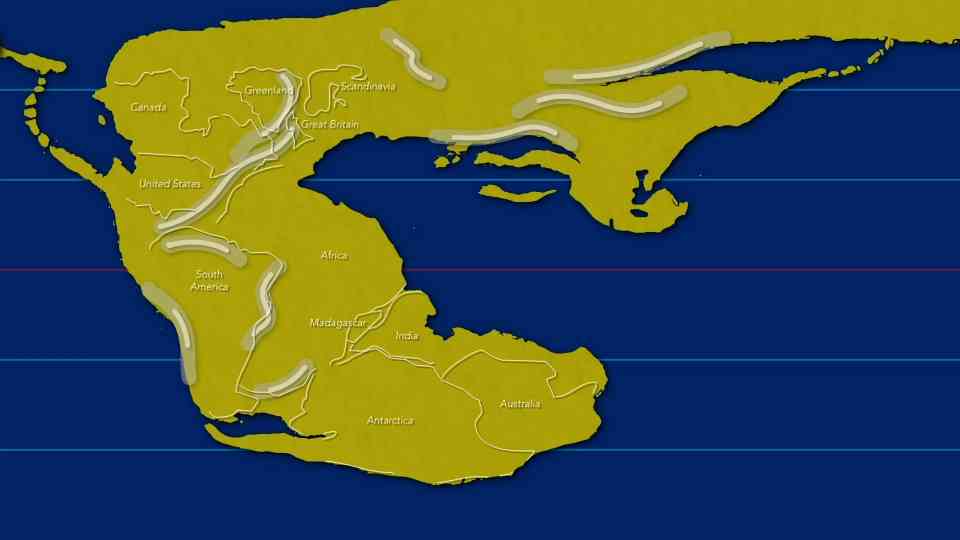 Video shows the world map 200 million years ago