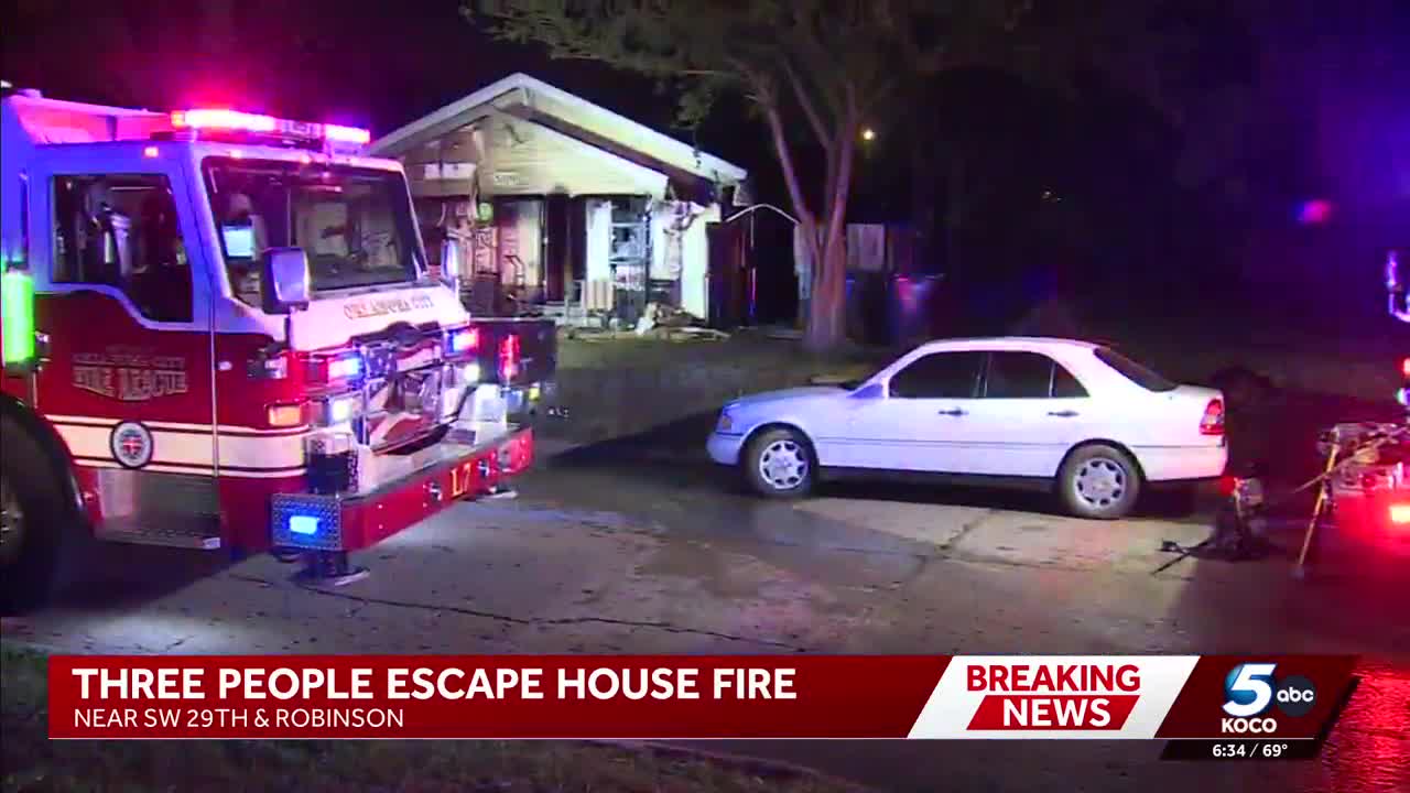 3 people escape to safety after southwest Oklahoma City home catches fire