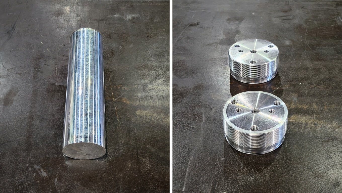 CAT 24M end caps — threads, seal grooves & nitrogen fittings