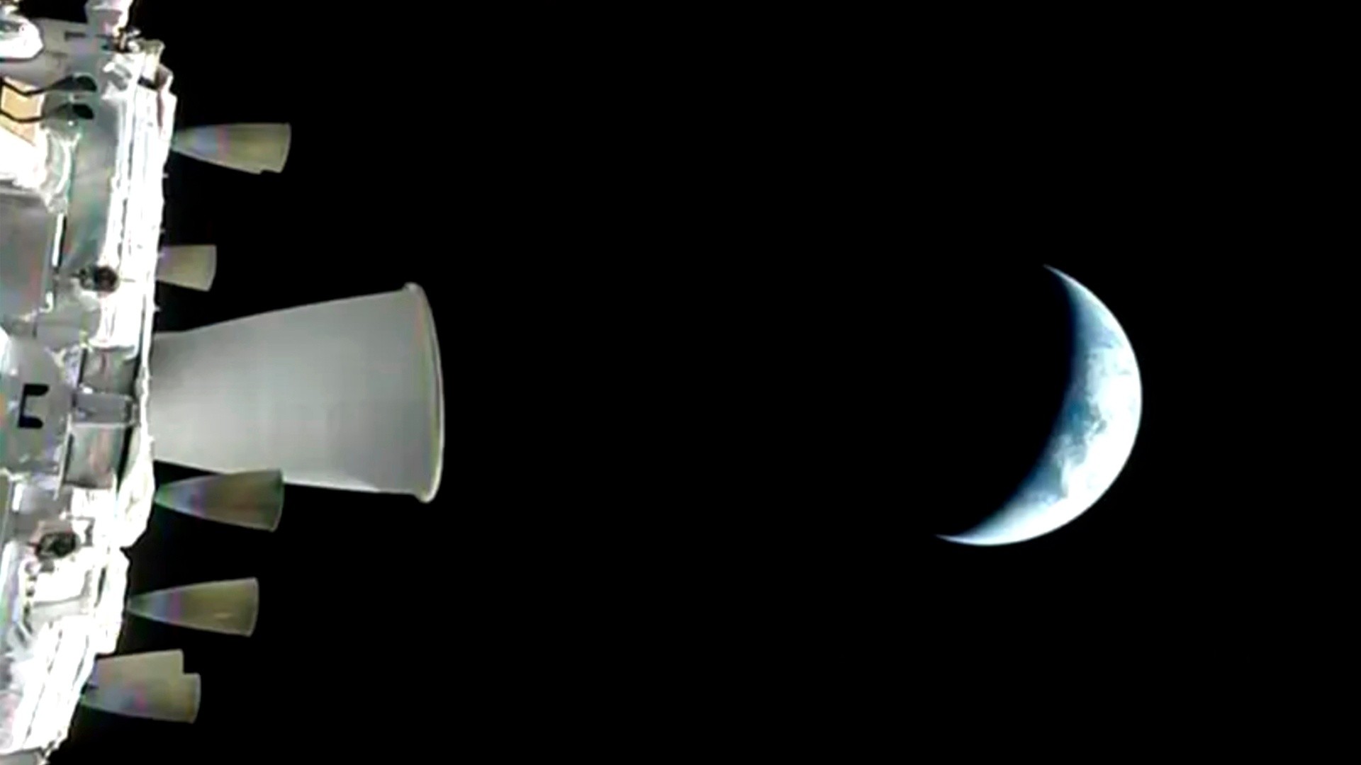 Artemis II leaves Earth's orbit and begins journey to the Moon