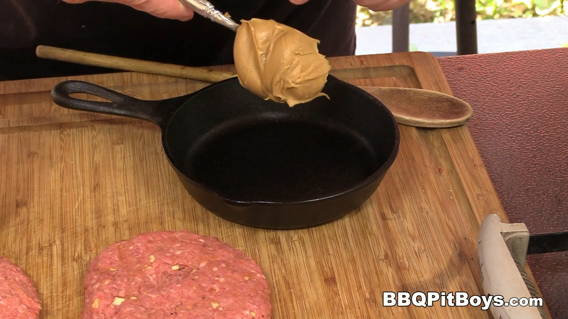 Peanut butter burgers grilled over high heat