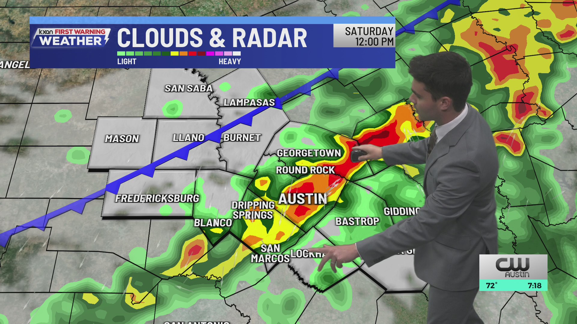 Showers and storms on Saturday, low severe risk | KXAN weather forecast ...