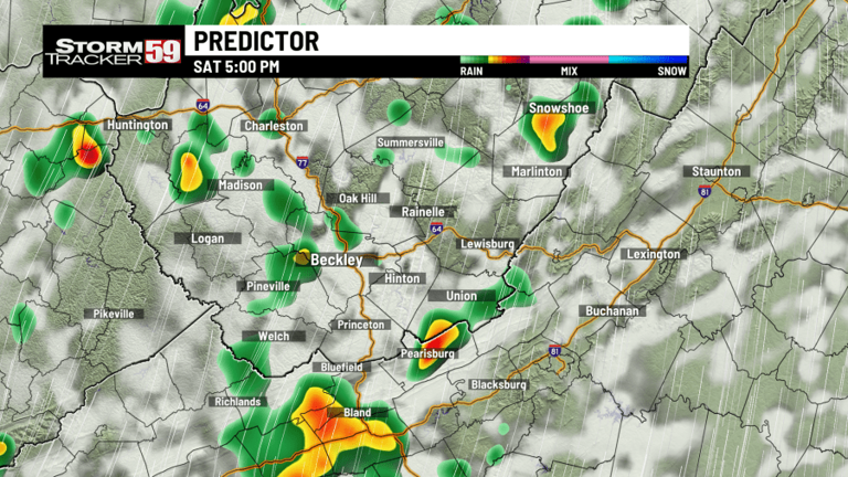 Few scattered showers today, rain arrives on Easter
