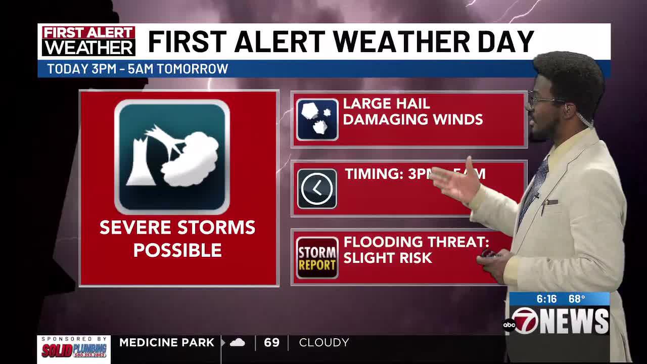 Severe storms possible later on today and tonight with a slight ...