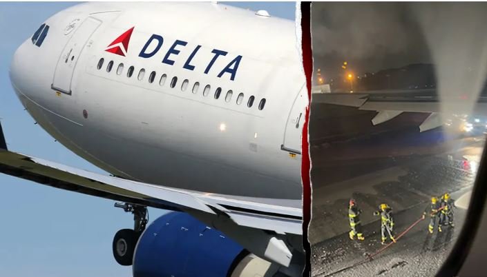 Passengers screamed 'turn around' as flames shot from Delta jet engine ...
