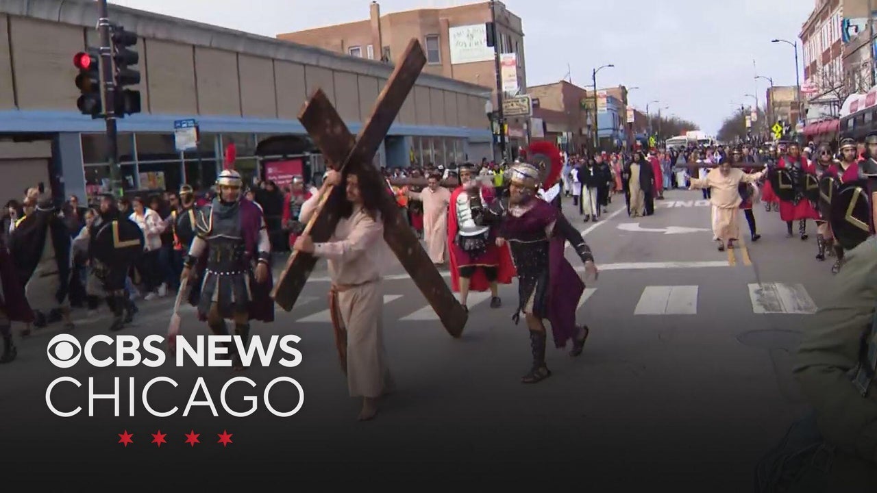 Christians enact stations of the cross for Good Friday, Pope Leo XIV ...