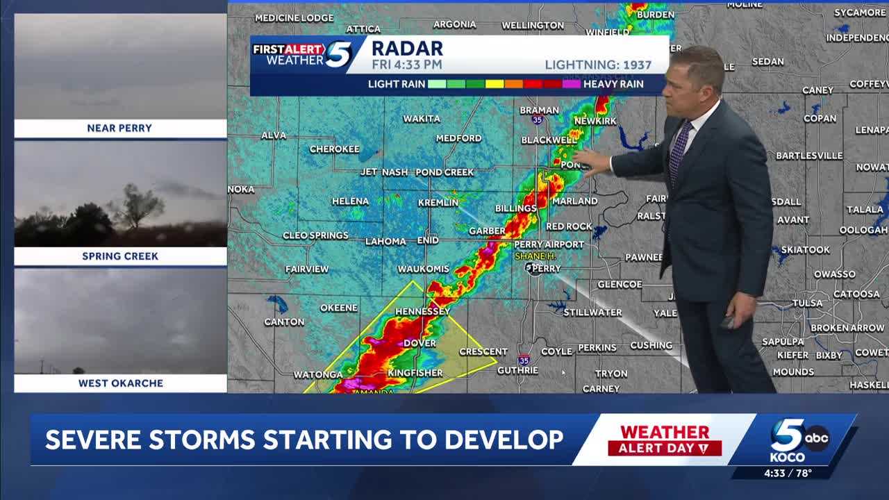 Updates: Severe storms tracking across Oklahoma with hail, wind threats