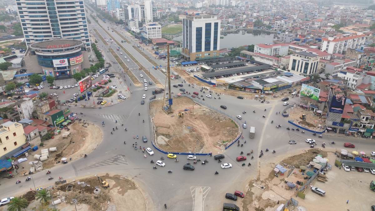 Tiến độ nút giao hơn 565 tỉ đồng thuộc dự án cầu Nguyễn Trãi TP Hải Phòng