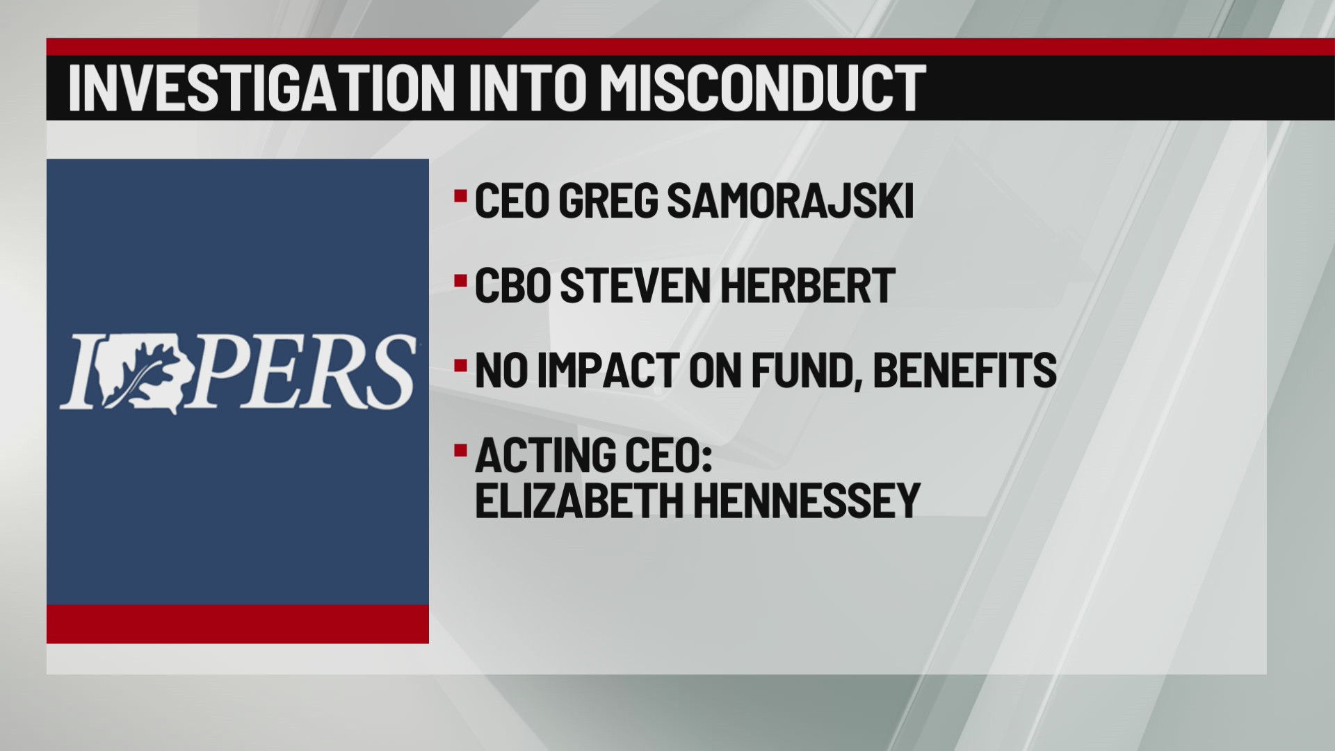 IPERS chief benefits officer placed on leave amid misconduct allegations