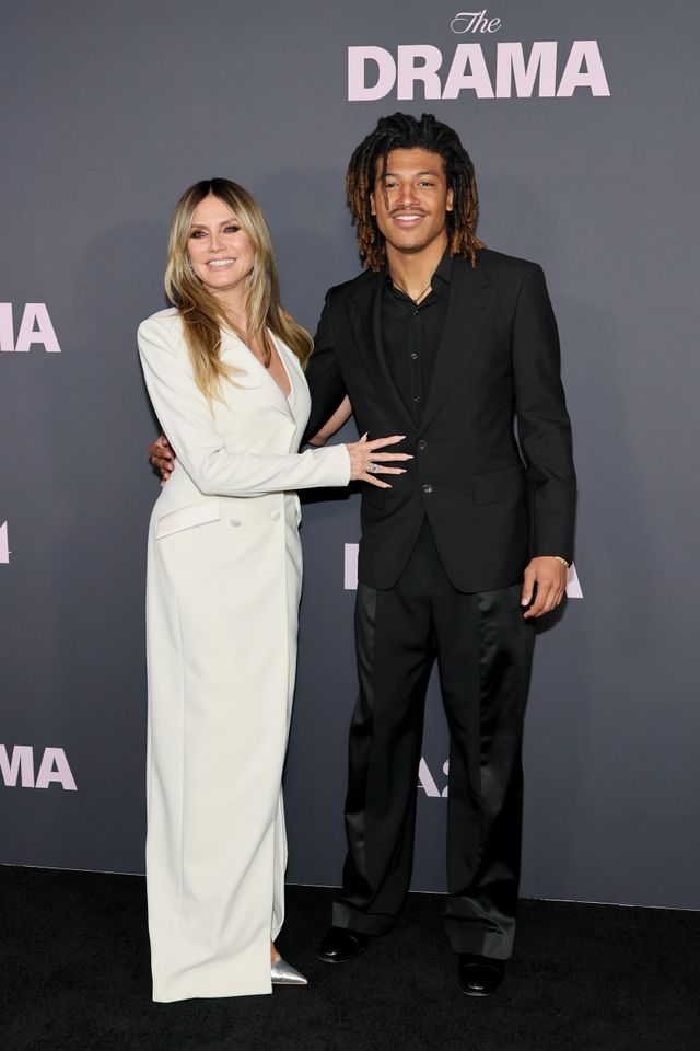 Heidi Klum and son Henry Samuel, 20, stun in contrasting black and ...