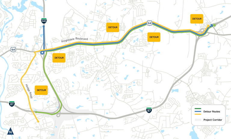 Part of I-87 near Knightdale will close overnight starting Monday for ...