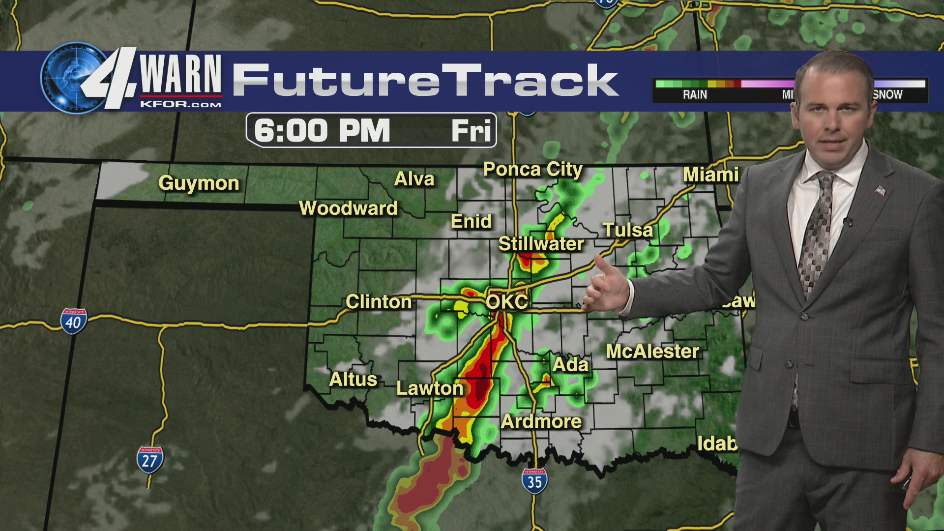 Aaron Brackett is tracking severe storms in Oklahoma