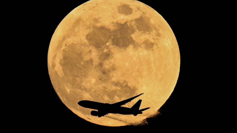 April’s full pink moon rose in the night sky this week
