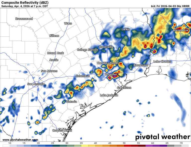Expect a rainy Saturday in Houston. Here's the latest timeline for storms.