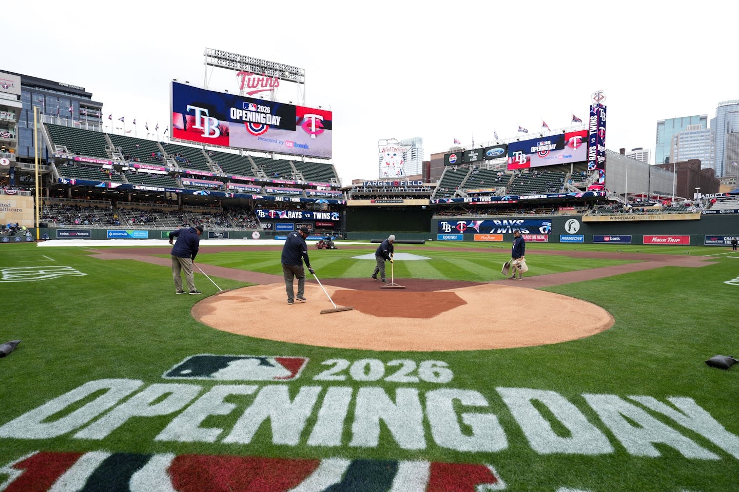 Live from Target Field: Power back on, but Twins home opener delayed by ...