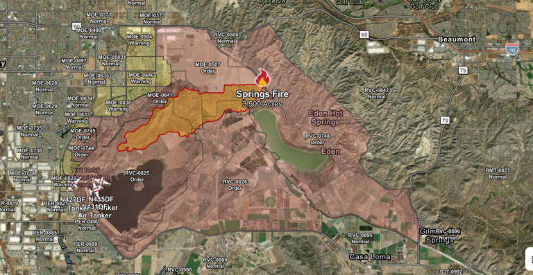 Fast-moving Springs Fire near Moreno Valley grows to more than 4,000 acres