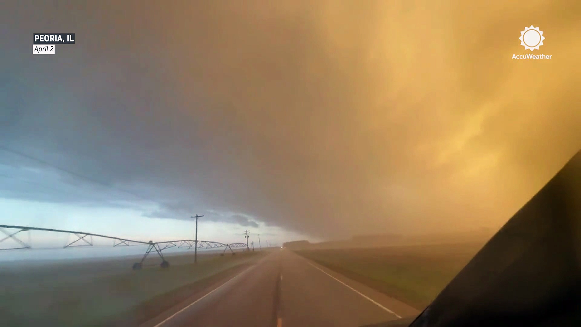 Tornado warning tracked near Peoria as orange skies glow
