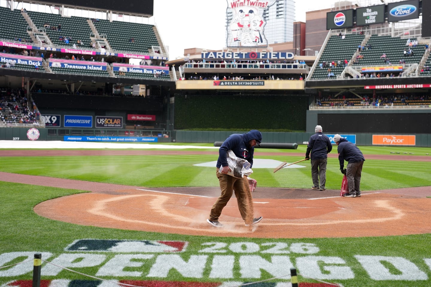 Live from Target Field: Power back on, but Twins home opener delayed by ...