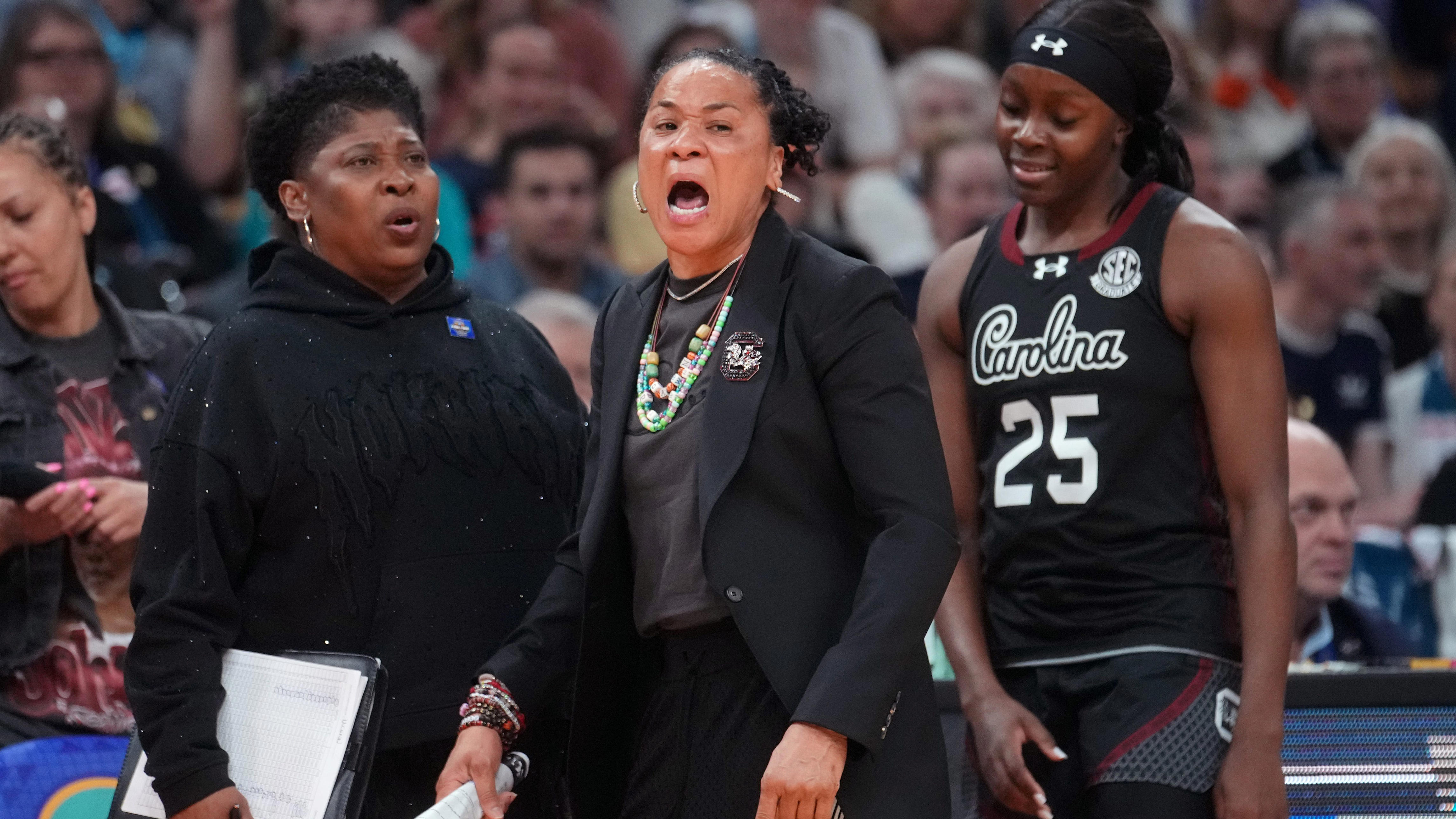 Dawn Staley on heated exchange with Geno Auriemma and beating UConn in Final Four<br><br>