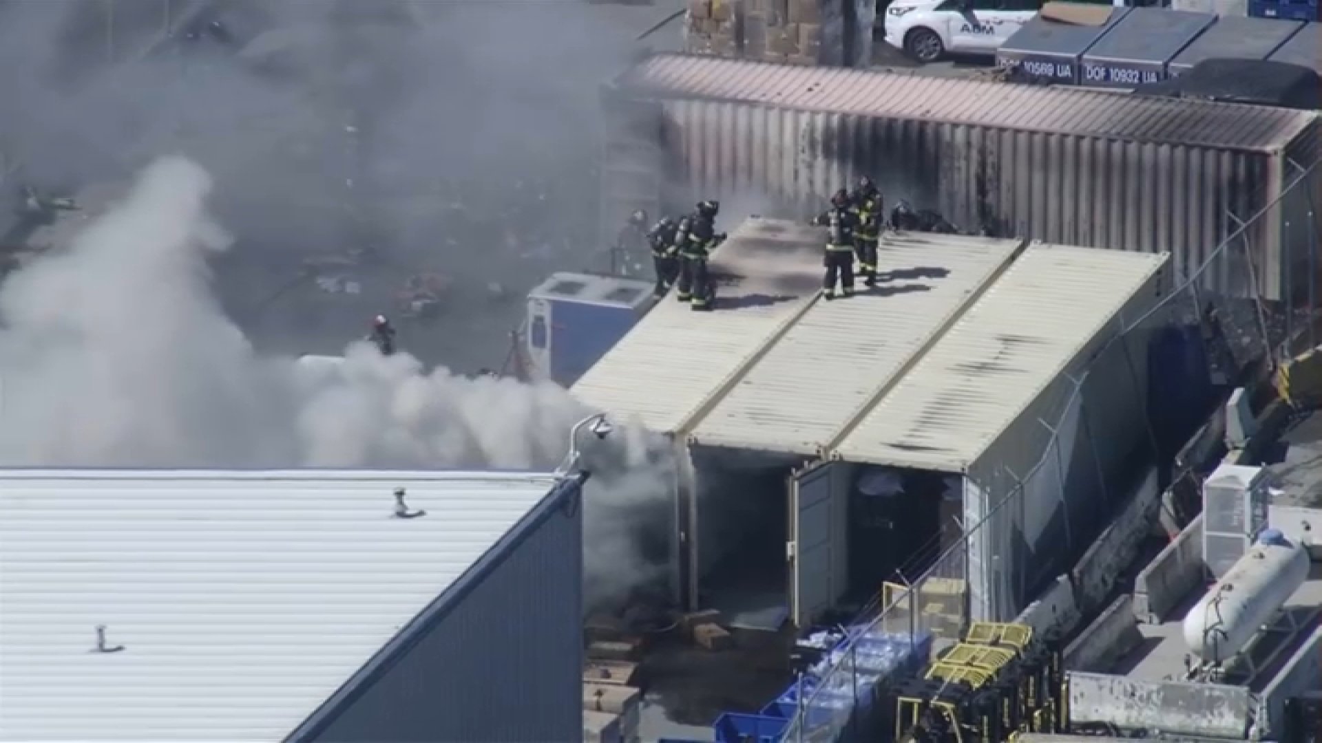 Watch live: Firefighters battle cargo pallet fire at SFO