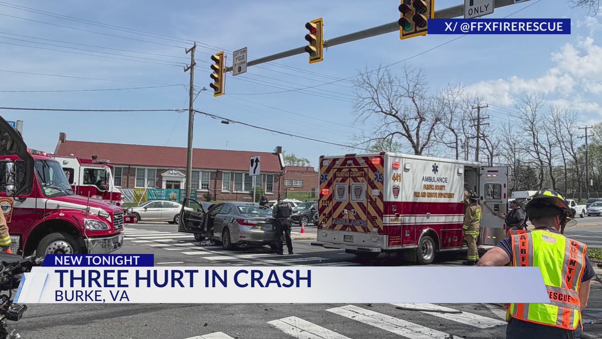 3 hospitalized in Fairfax County crash