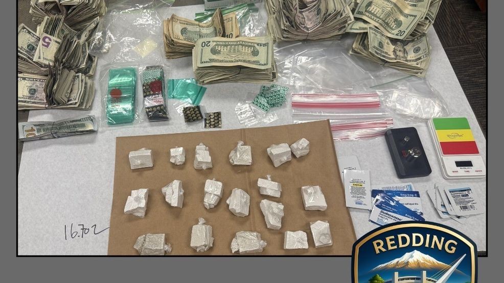 Two arrested after Redding police seize over 1 pound of fentanyl