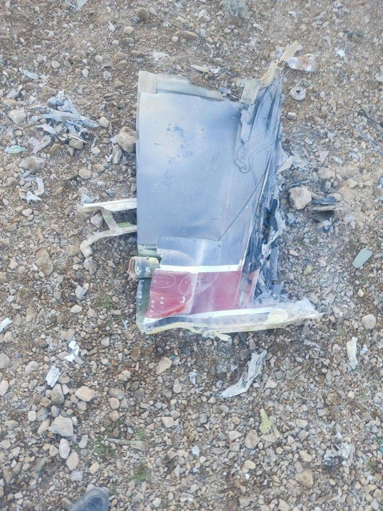 Fragments of what Iran claimed was a downed US jet in central Iran, released on April 3 (via REUTERS)