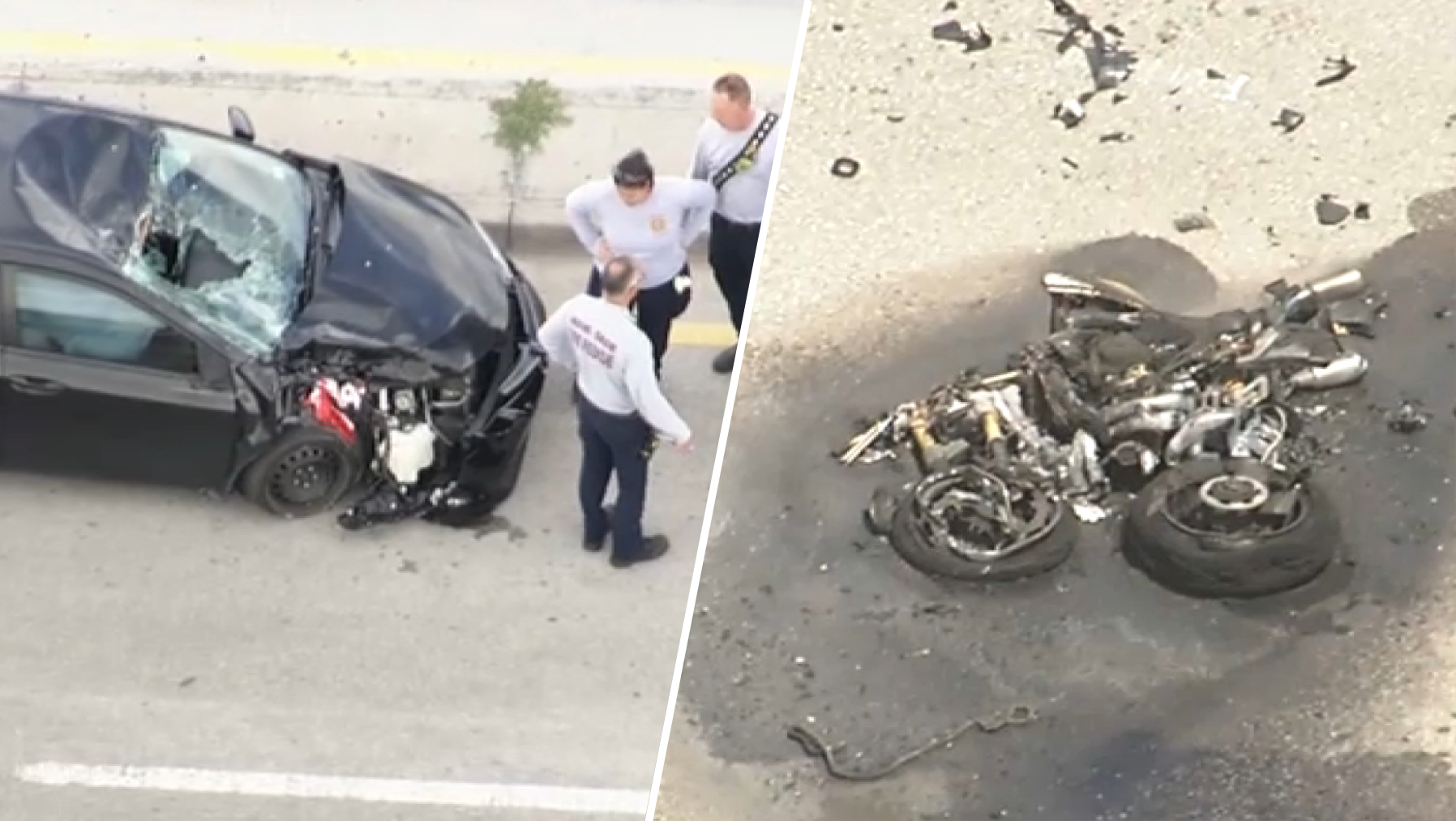 Un herido grave tras choque de una moto contra un auto en Medley