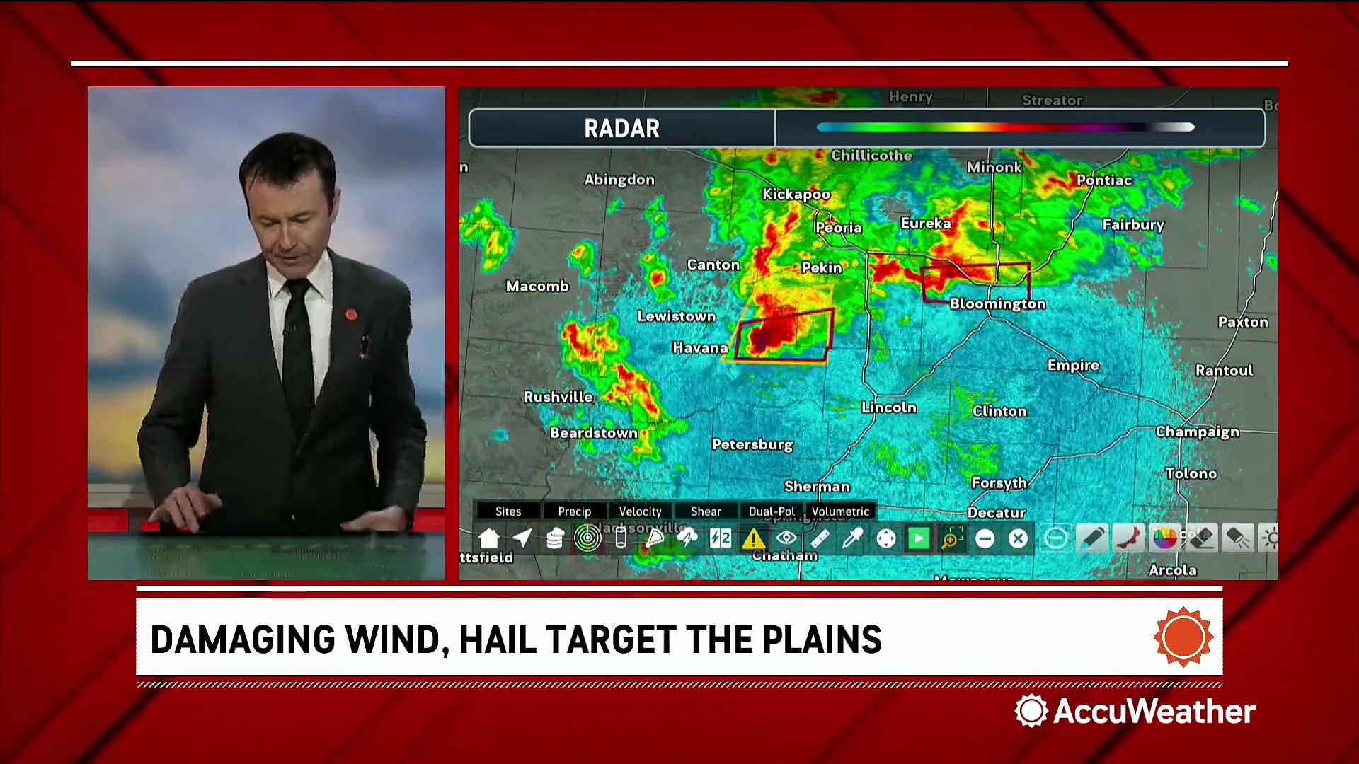 Supercell poses severe threats amid tornado-warned storms in Illinois<br><br>