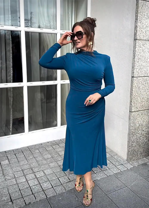 knee length dresses for ladies Blue Skies Ahead Toga Midi 12 main image 1