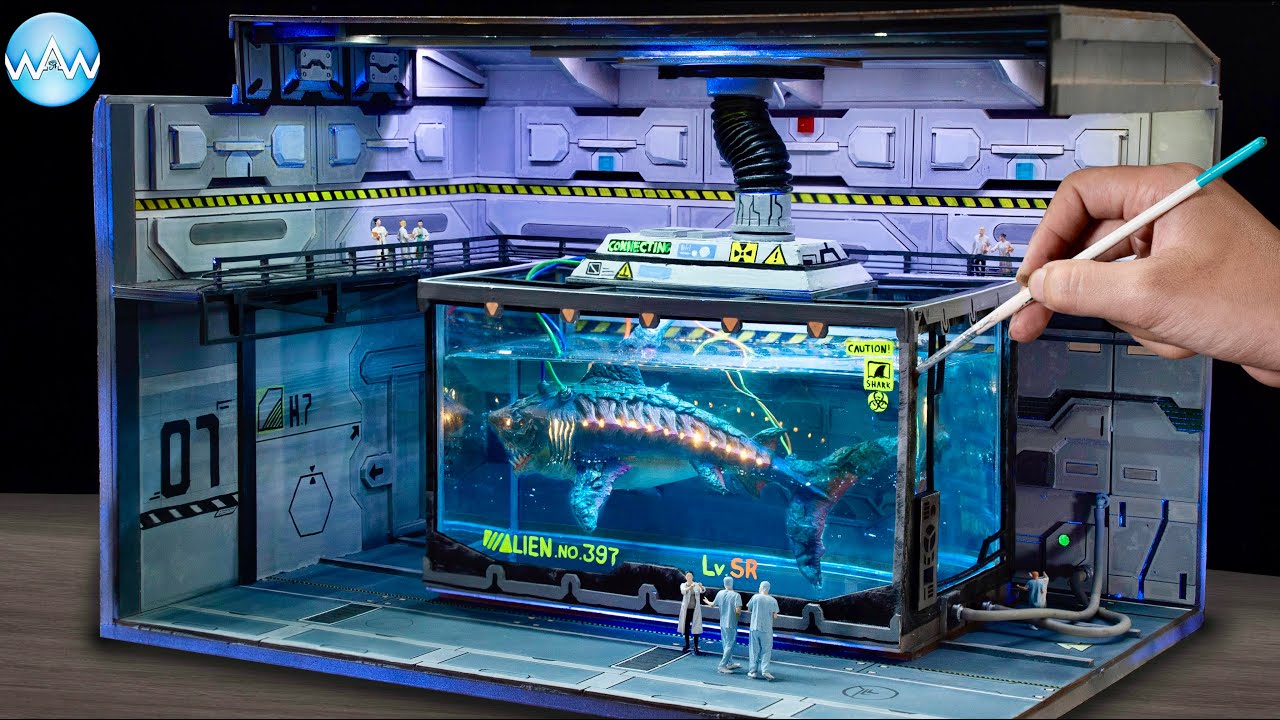 Building an illuminated sci-fi shark diorama: LED sculpture & laser cut ...