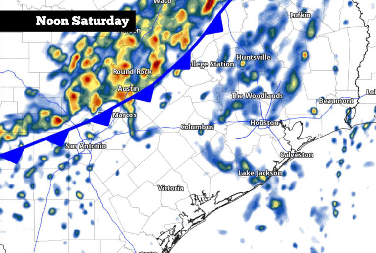 Texas cold front Saturday to bring strong thunderstorms. Here's the latest.