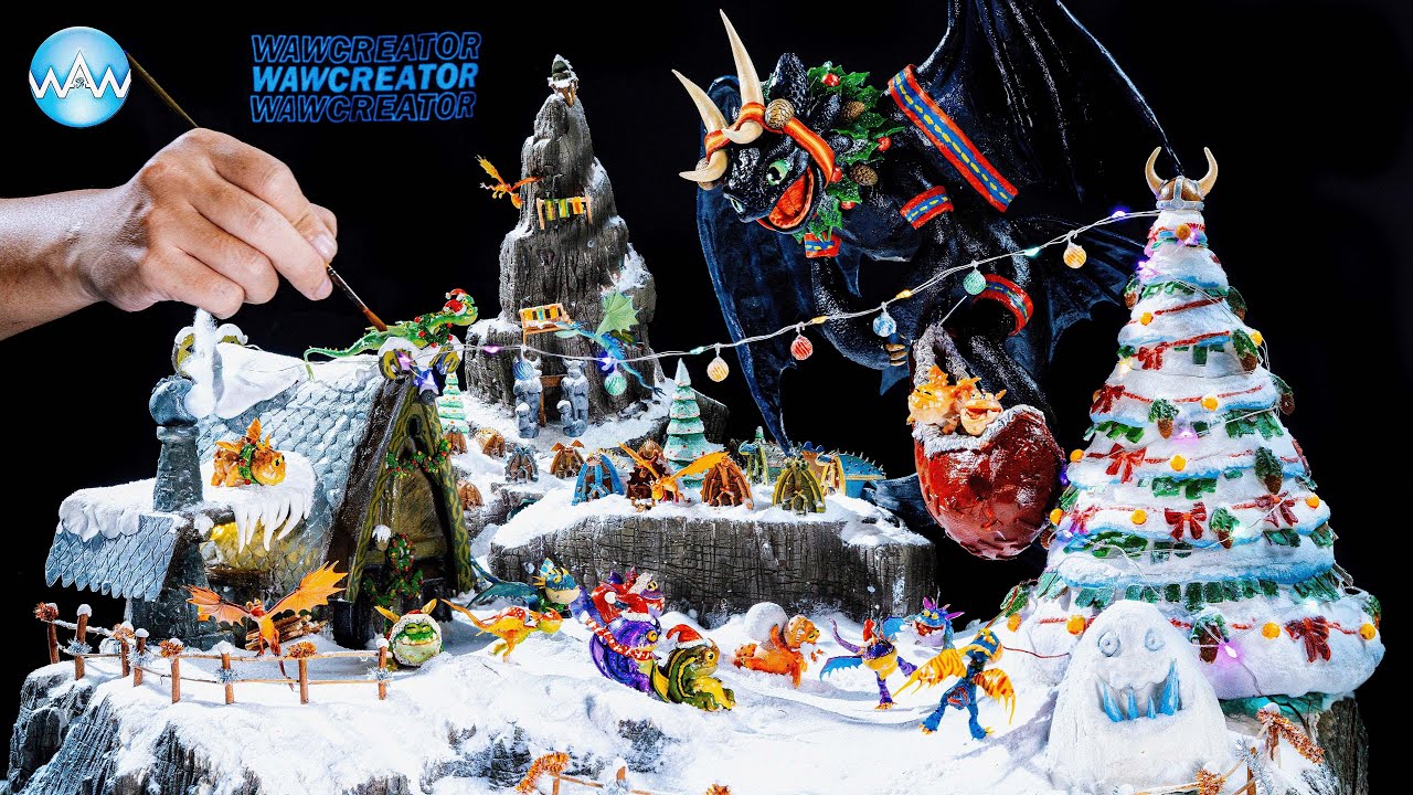 How to make a festive 'How to Train Your Dragon' Christmas diorama ...