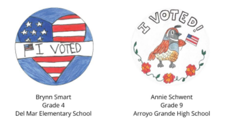 SLO County has new 'I Voted' stickers. See the 4 winning student designs