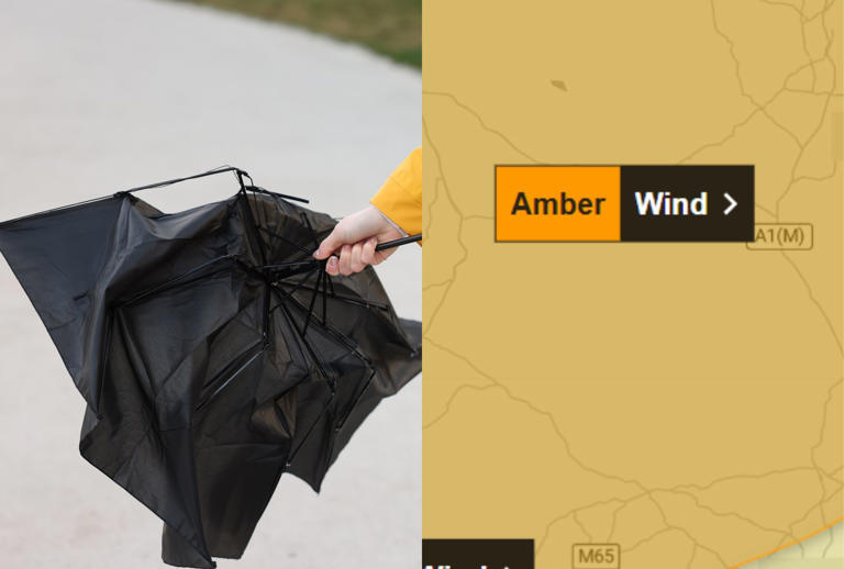 Met Office issues new amber weather warning for parts of Yorkshire as ...