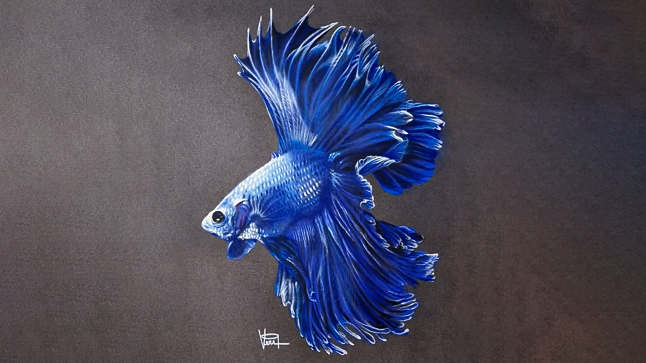 VAD00148Mesmerizing Blue Betta Fish Art With Vibrant Colors and Life ...