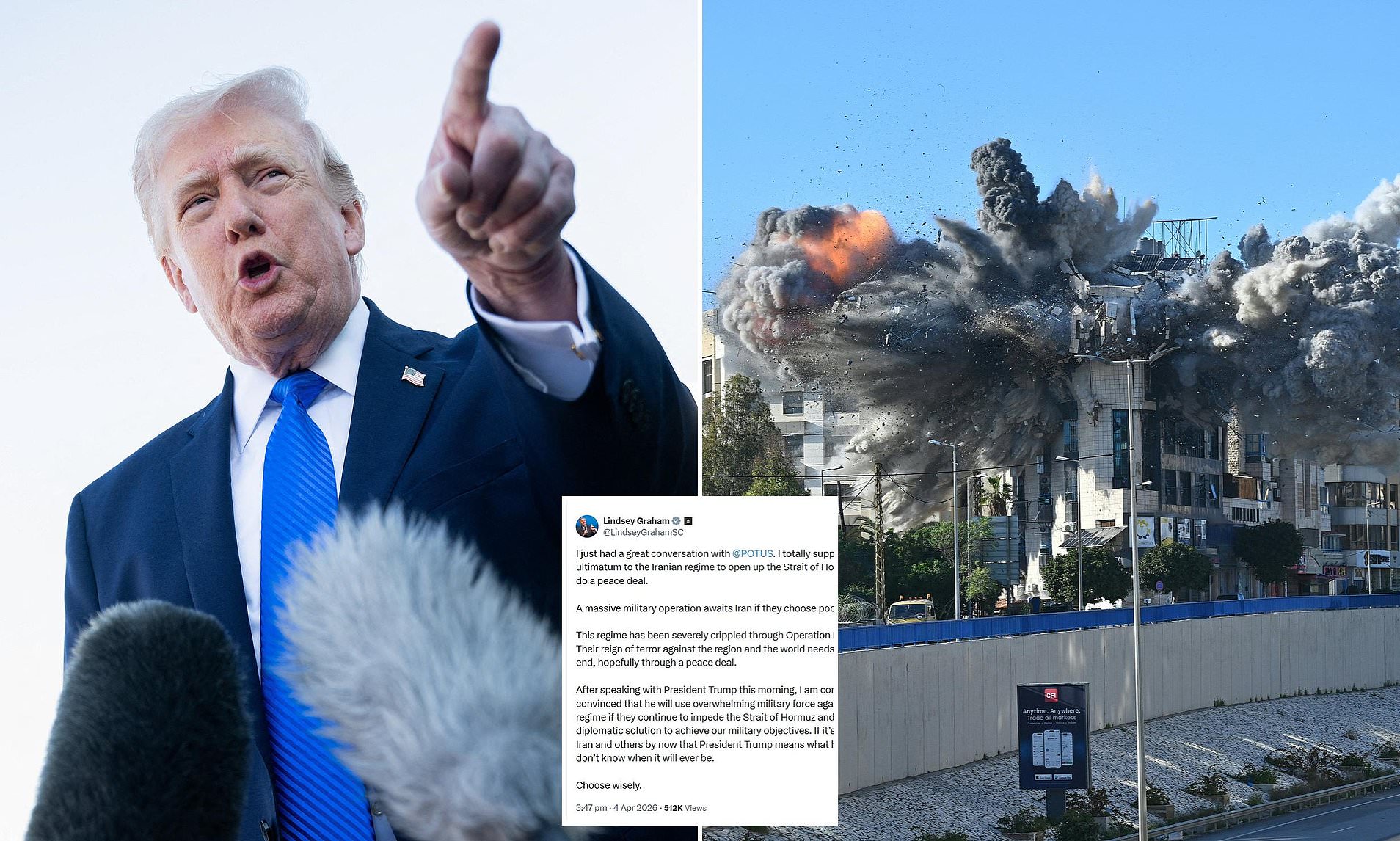Trump is prepared to use 'overwhelming military force against Iran'
