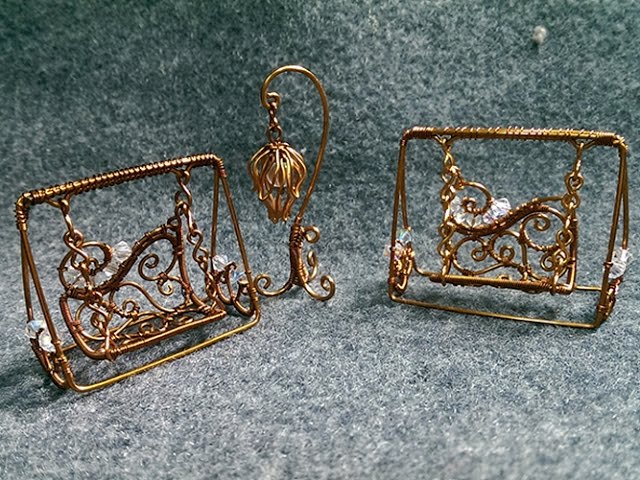 Swing from copper wire - How to make wire decorations 162