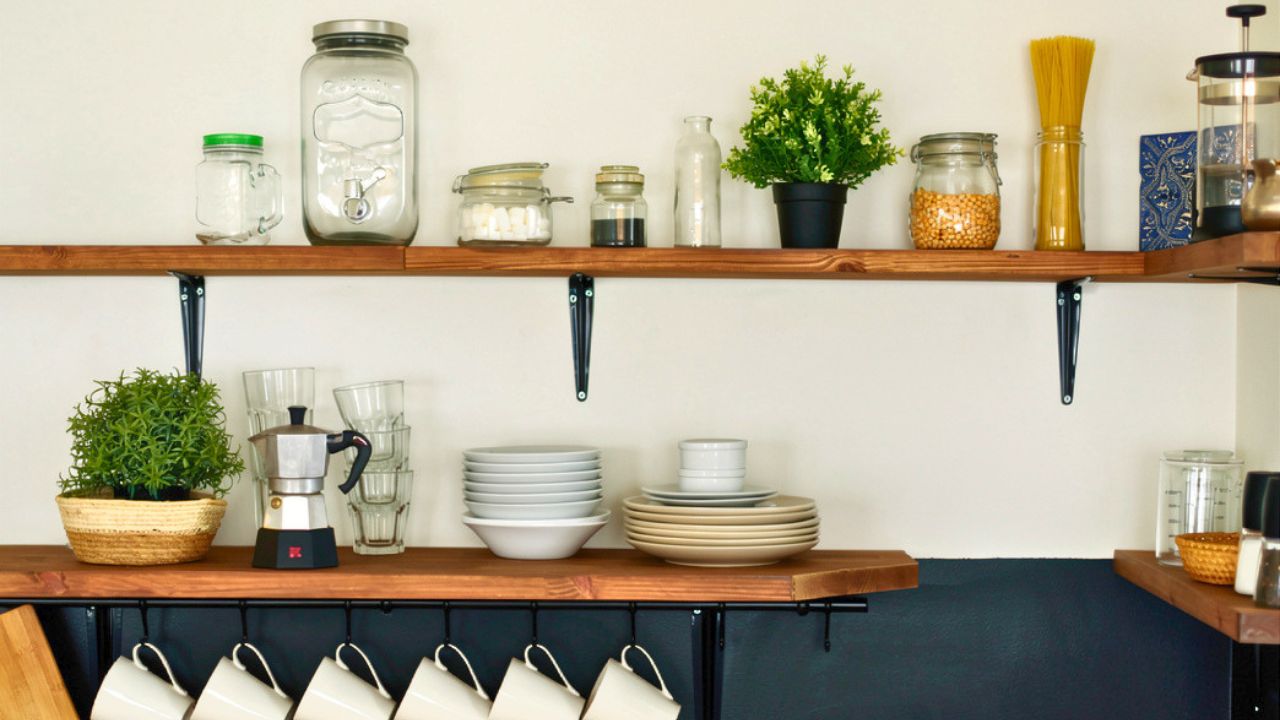 I added open shelving in the kitchen and got tired of dusting it almost immediately
