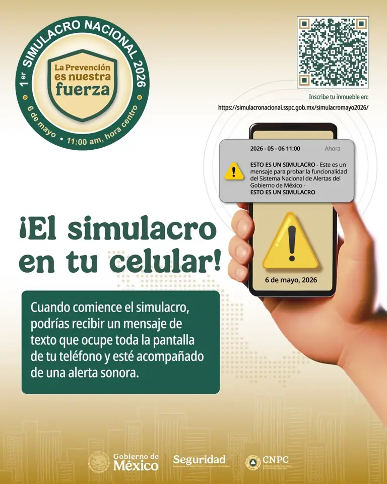 Simulacro Nacional 2026: así llegará la alerta a tu celular