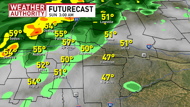 Possible localized severe weather overnight into early Sunday morning