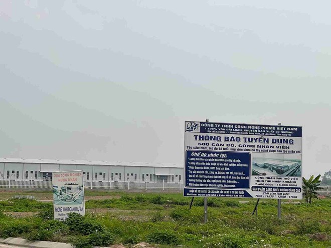 Hưng Yên phát triển cụm công nghiệp, tạo việc làm cho lao động địa phương