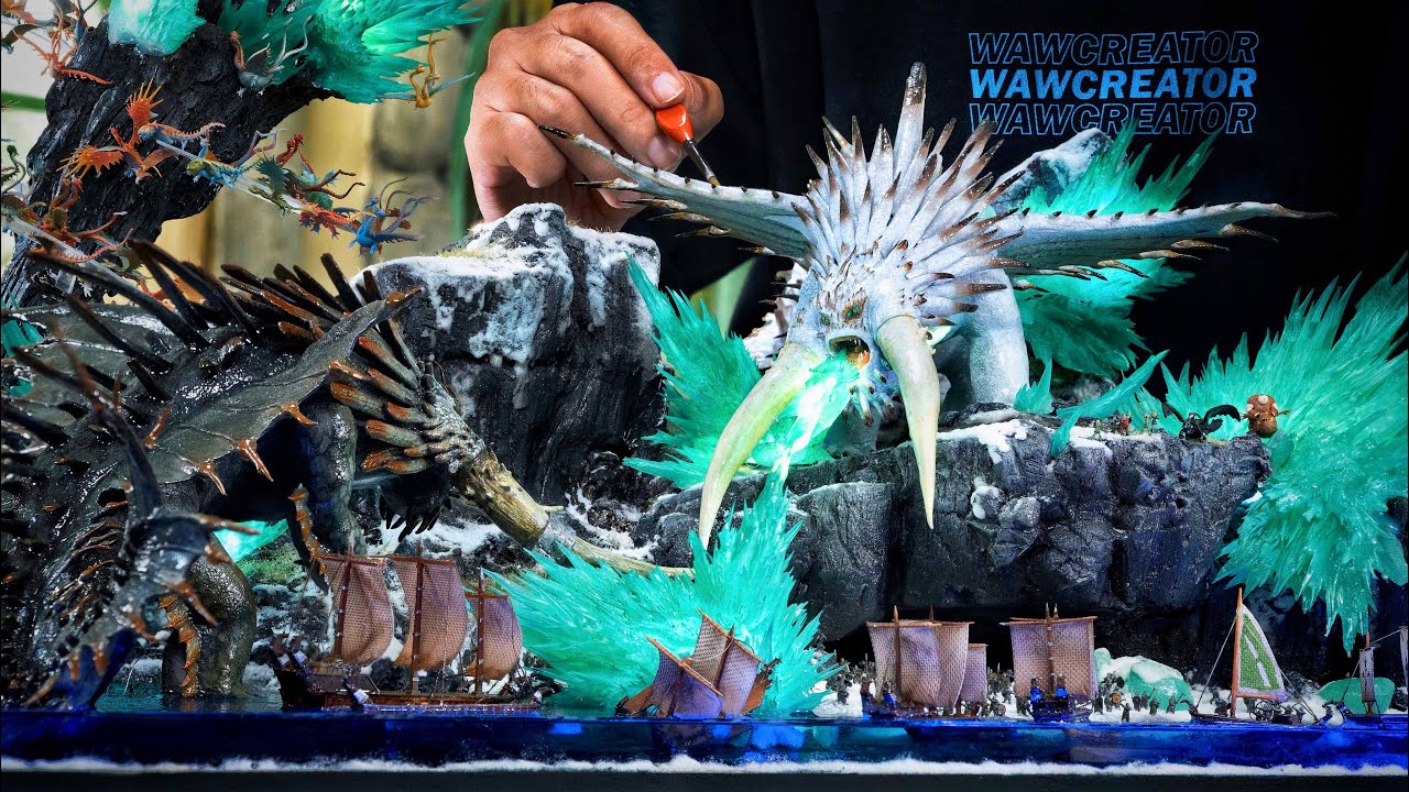 Epic How to Train Your Dragon Diorama: Sculpting & Illuminating an Icy ...