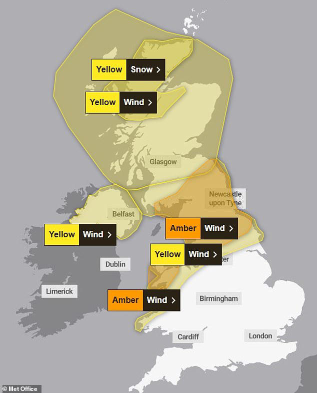 Met Office issues Amber warning as Storm Dave brings 'danger to life ...