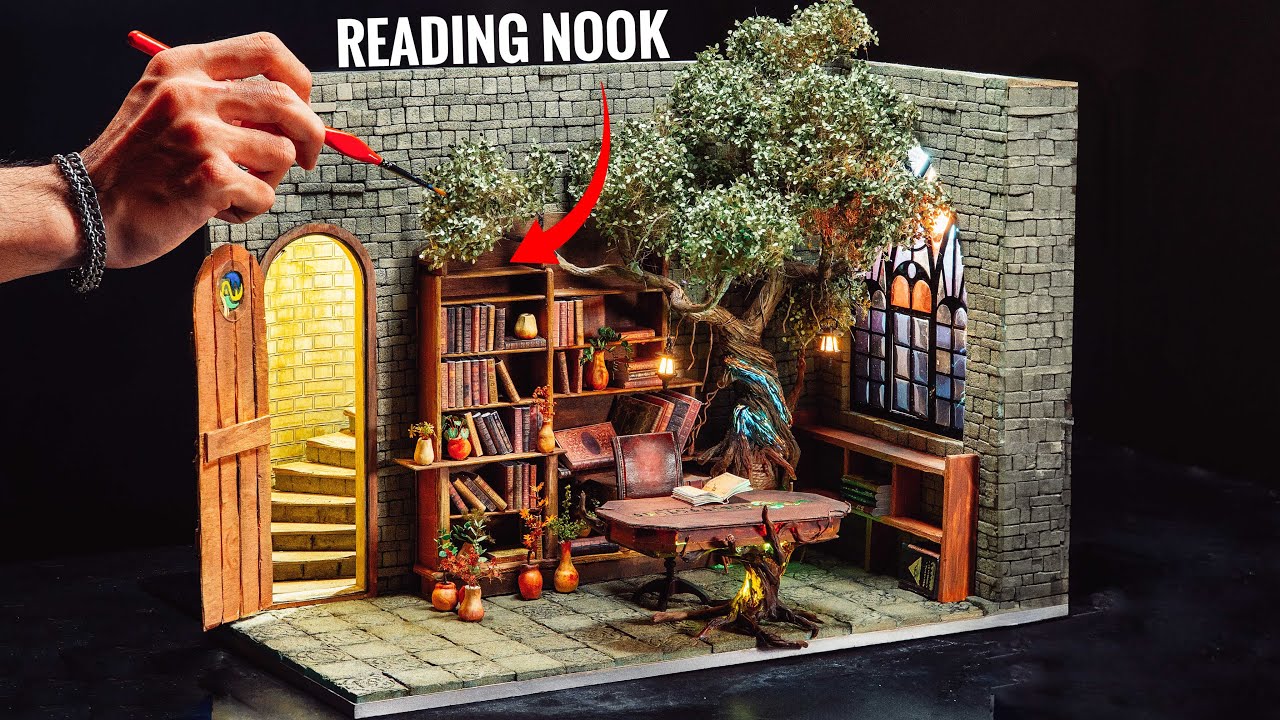Building a magical miniature library: fantasy diorama step-by-step!