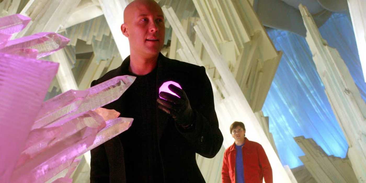 Lex Luthor and Clark Kent confronting on another in Smallville