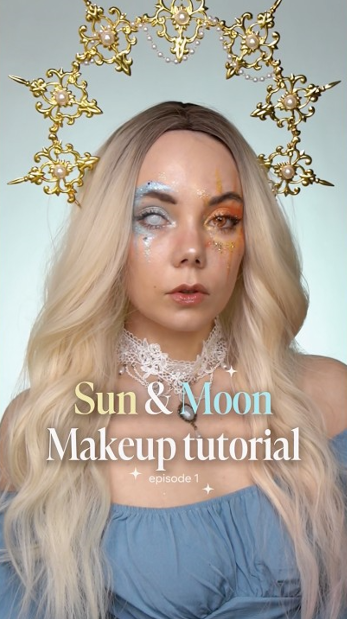 Step by step sun and moon makeup tutorial