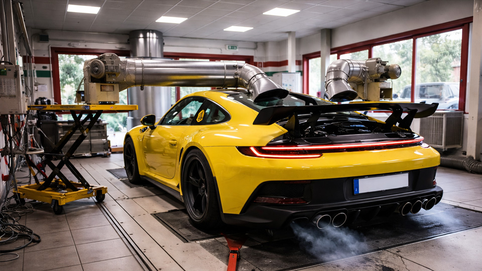 Porsche 992 GT3 flat-six sound at 9,000 RPM straight pipe