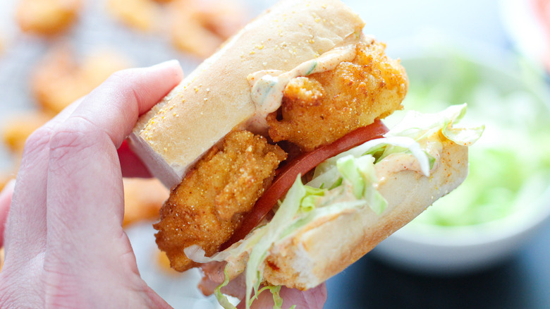 Slider-style shrimp po' boys recipe